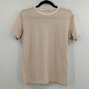 Industry Of All Nations Striped Crewneck T-Shirt Tee Native Brown Cotton Size XS